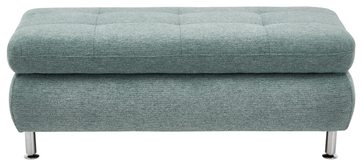 ECKSOFA in Webstoff Türkis  - Türkis/Chromfarben, Konventionell, Textil/Metall (242/210cm) - Beldomo Style
