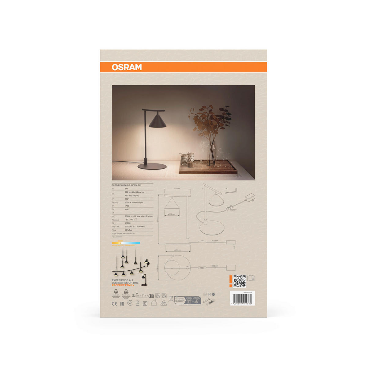 LED-TISCHLEUCHTE 20/21/40.5 cm   - Design, Metall (20/21/40.5cm) - Osram