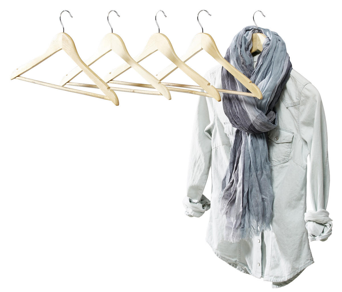 SADA RAMÍNEK 5 ks - přírodní barvy, Basics, kov/dřevo (44,5cm) - Homeware