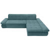 ECKSOFA Petrol Mikrofaser  - Chromfarben/Petrol, KONVENTIONELL, Textil/Metall (300/172cm) - MID.YOU