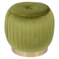 HOCKER Samt Grün  - Goldfarben/Grün, Design, Textil/Metall (43/42cm) - Kayoom