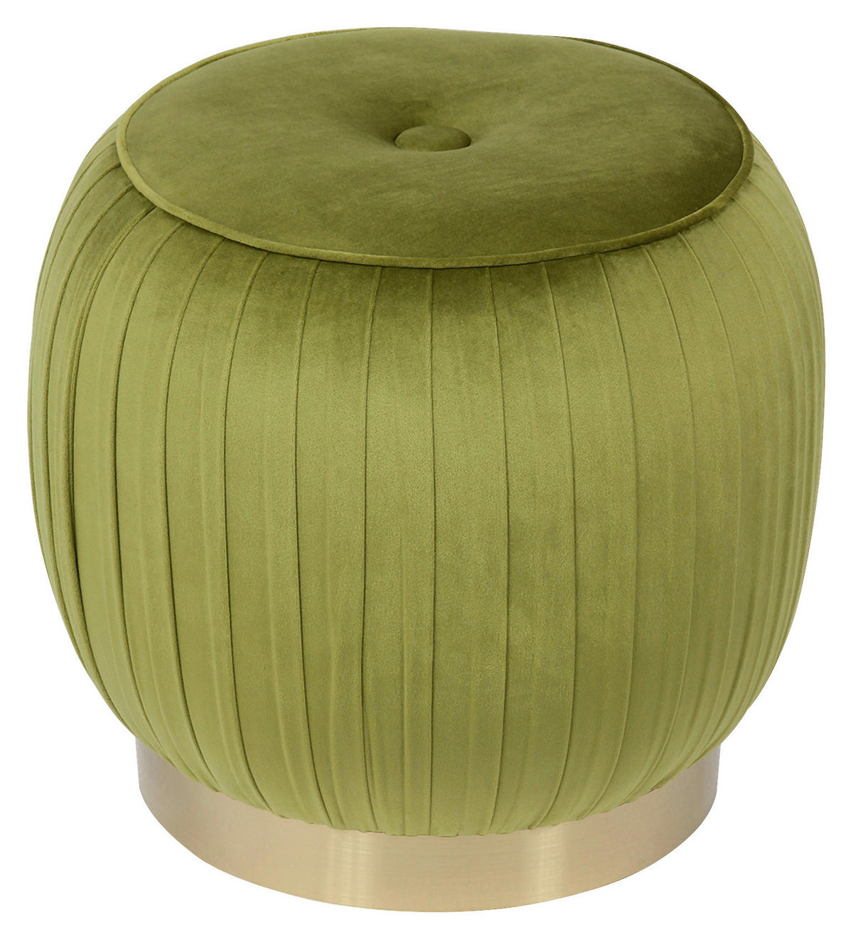 HOCKER Samt Grün  - Goldfarben/Grün, Design, Textil/Metall (43/42cm) - Kayoom