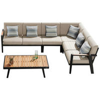 LOUNGE GARNITURA  antracit, prirodne boje, svijetlo siva   - prirodne boje/svijetlo siva, Design, drvo/metal (213/276cm) - Ambia Garden