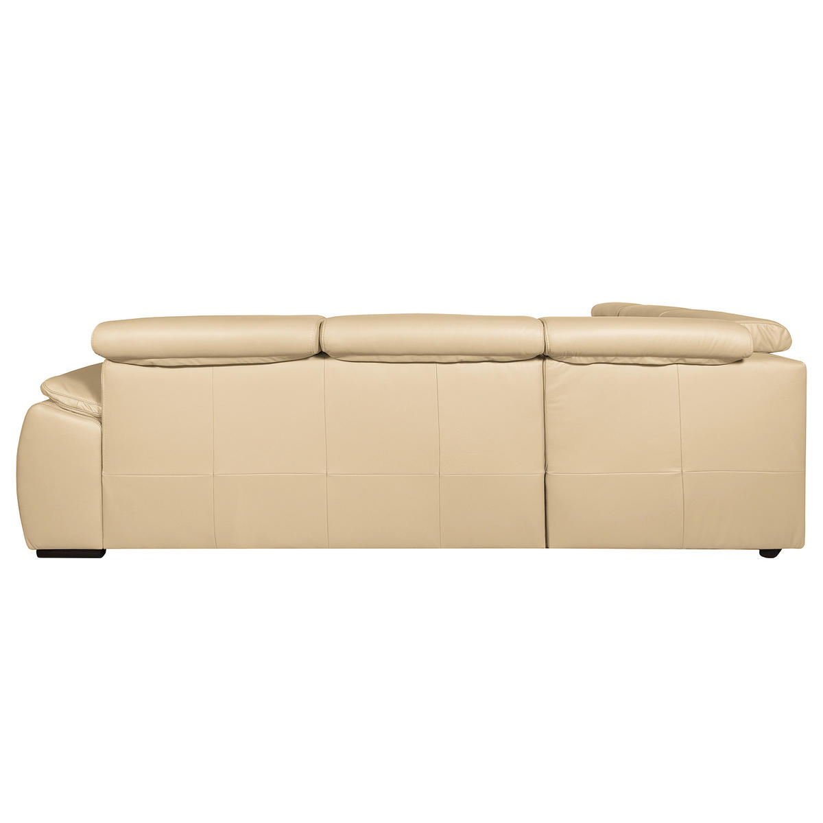 ECKSOFA Beige Echtleder  - Wengefarben/Beige, Design, Leder/Holz (265/265cm) - Livetastic