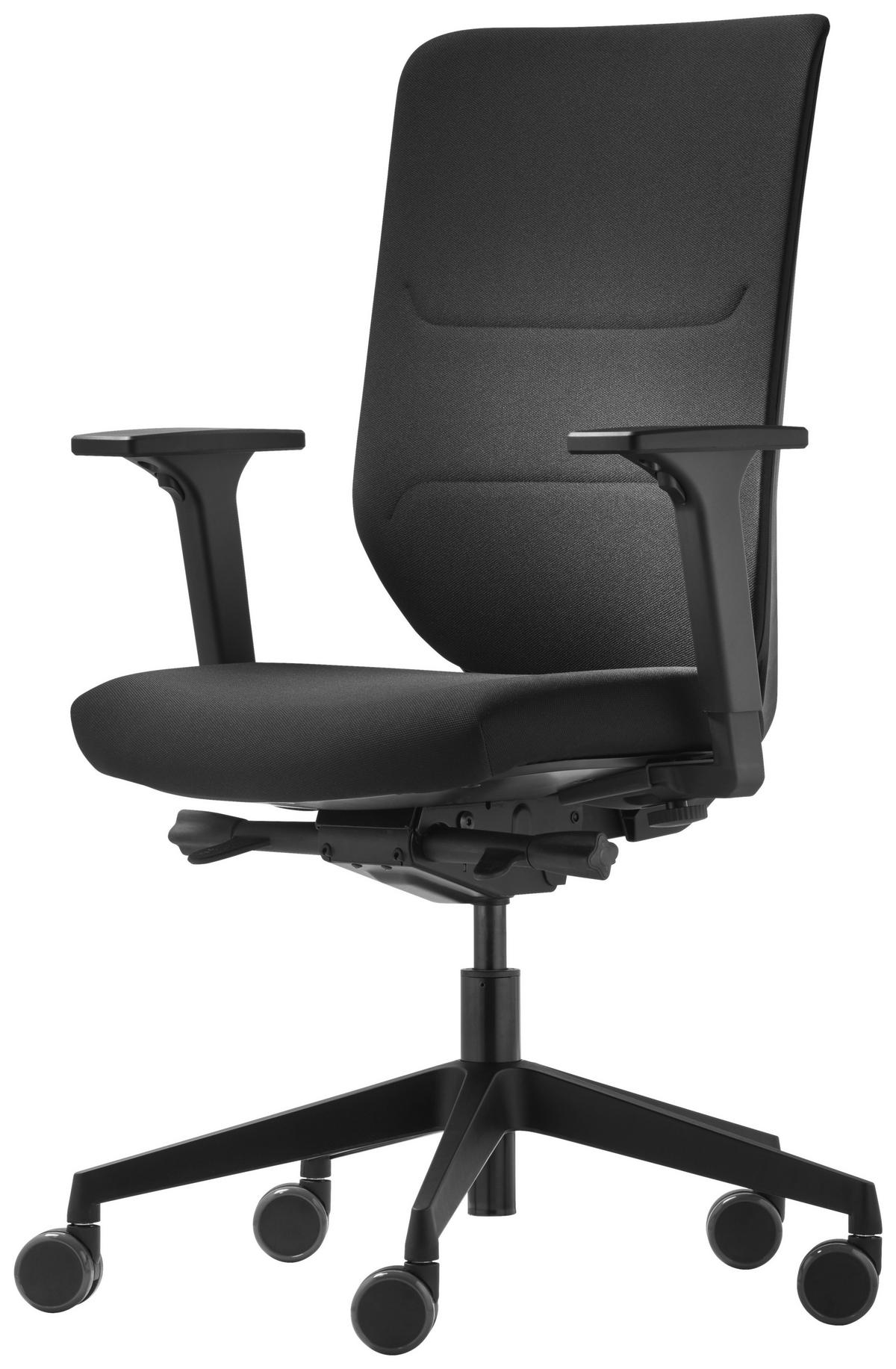 DREHSTUHL Flachgewebe Schwarz  - Schwarz, Basics, Kunststoff/Textil (69/110/69cm) - Dauphin
