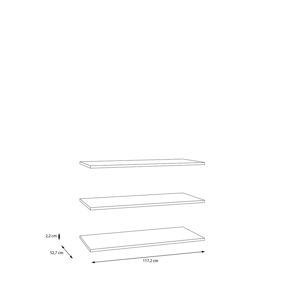 SET DE RAFTURI DETAȘABILE in gri  - gri, Basics, material pe bază de lemn (117,1/52,7/2,2cm) - Hom`in