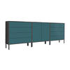 SIDEBOARD Mailand Set 4 + MF  in 237/86/33 cm  - Anthrazit/Petrol, MODERN, Holzwerkstoff/Metall (237/86/33cm) - MID.YOU