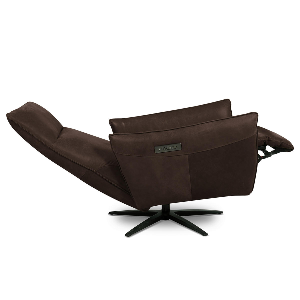 RELAXSESSEL Leder Dunkelbraun  - Dunkelbraun/Schwarz, Design, Leder/Metall (77/107/88cm) - Livetastic