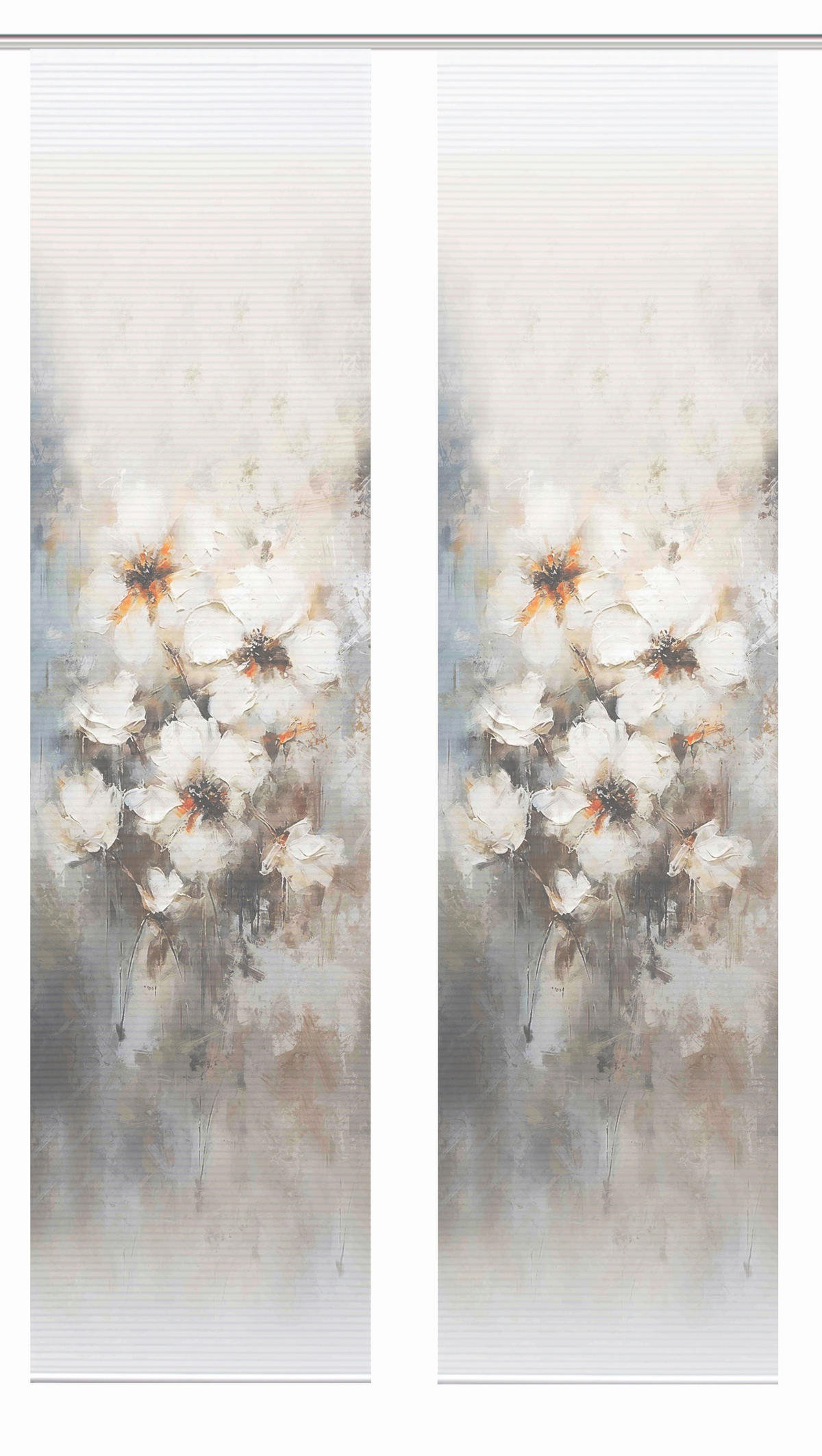 FLÄCHENVORHANG  2 Stück  blickdicht    - Hellgrau/Naturfarben, Natur, Textil (60cm)