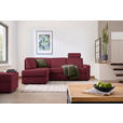 ECKSOFA in Webstoff Rot 165/224 cm - Rot/Schwarz, KONVENTIONELL, Kunststoff/Textil (165/224cm) - Xora