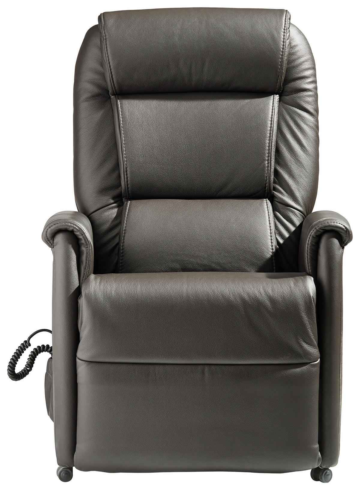 FERNSEHSESSEL  mit Aufstehhilfe Echtleder Dunkelbraun  - Dunkelbraun/Schwarz, KONVENTIONELL, Leder (74/110/85cm) - Himolla