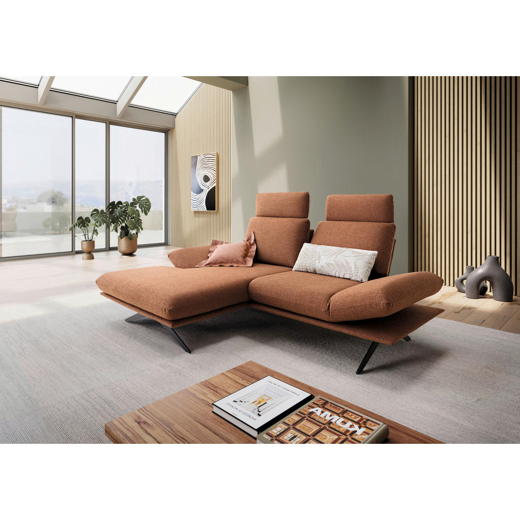 Thumbnail - Dieter Knoll Ecksofa, Cognac, Textil, 2-3-Sitzer, Ottomane links, L-Form, 234x155 cm, Fußauswahl, Lederauswahl, Stoffaus...