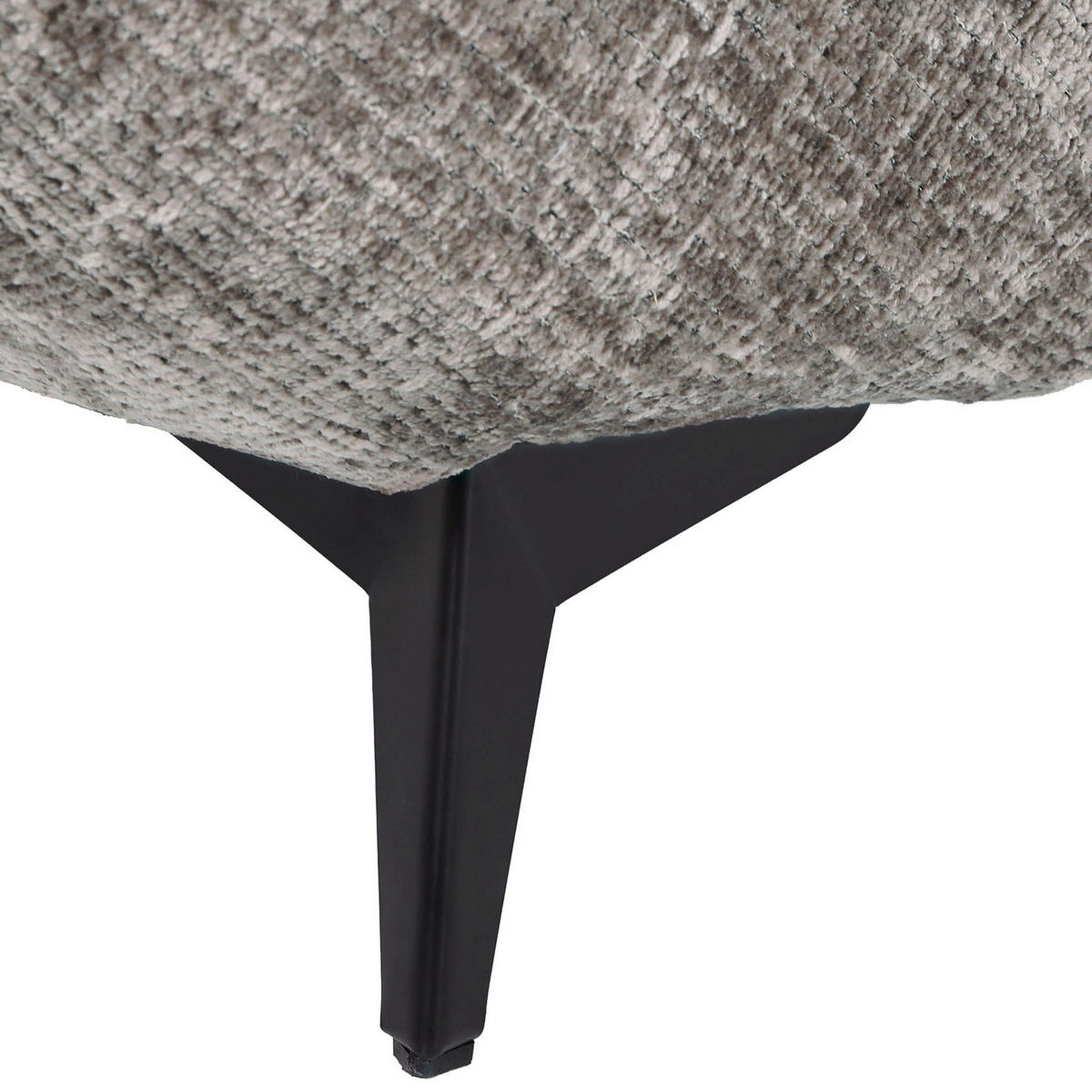 ECKSOFA Lavos Graubraun Chenille Zierkissen, Rückenkissen, Rücken echt  - Graubraun/Schwarz, Design, Textil/Metall (296/185cm) - Lomoco