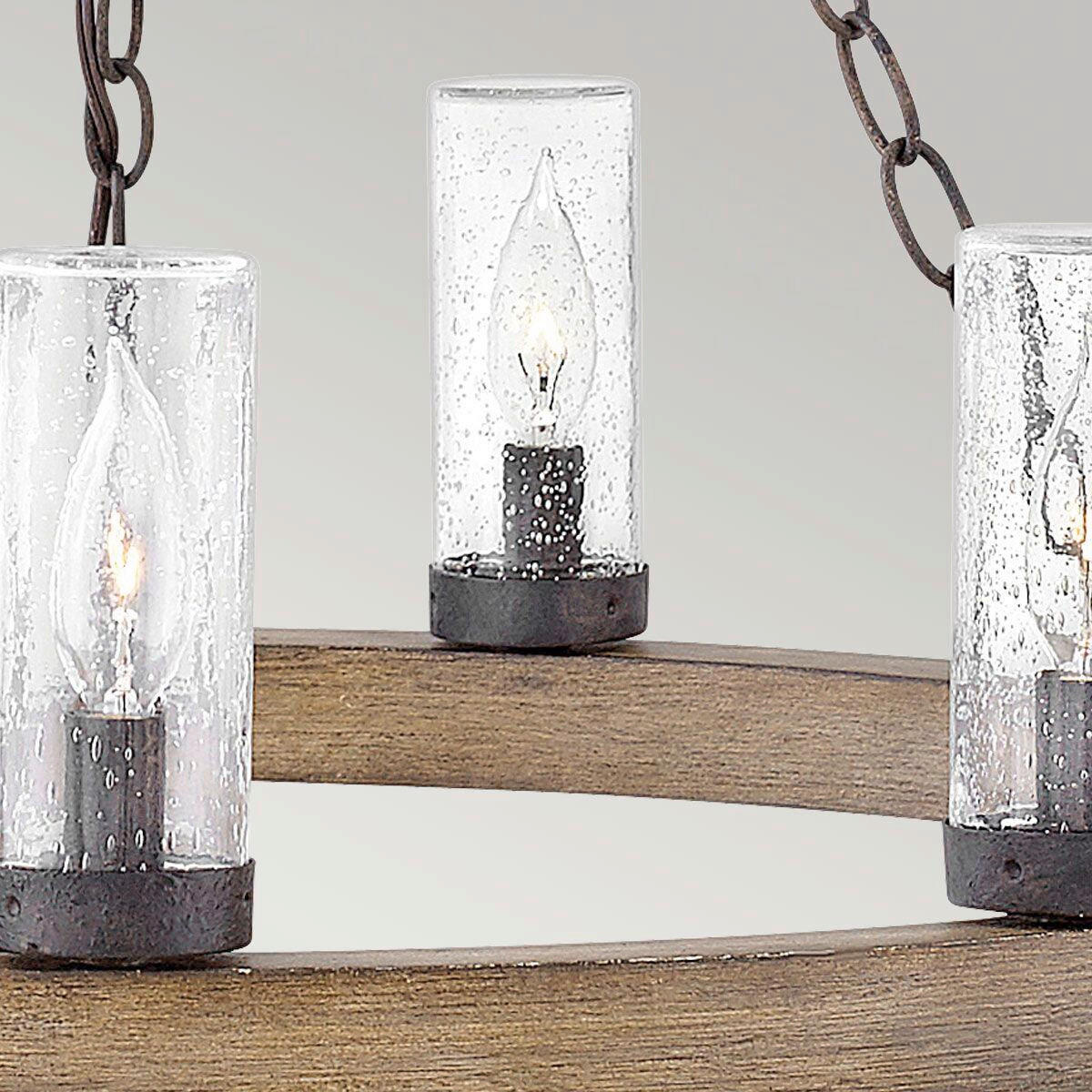 KRONLEUCHTER Sawyer 76,2/81,5 cm   - Wildeiche/Schwarz, KONVENTIONELL, Glas/Metall (76,2/81,5cm) - Elstead Lighting