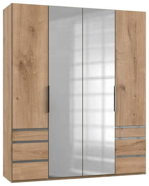 DREHTÜRENSCHRANK in Eichefarben  - Chromfarben/Eichefarben, Modern, Holzwerkstoff (200/236/58cm) - MID.YOU
