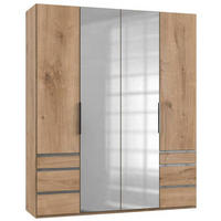 DREHTÜRENSCHRANK in Eichefarben  - Chromfarben/Eichefarben, Modern, Holzwerkstoff (200/236/58cm) - MID.YOU