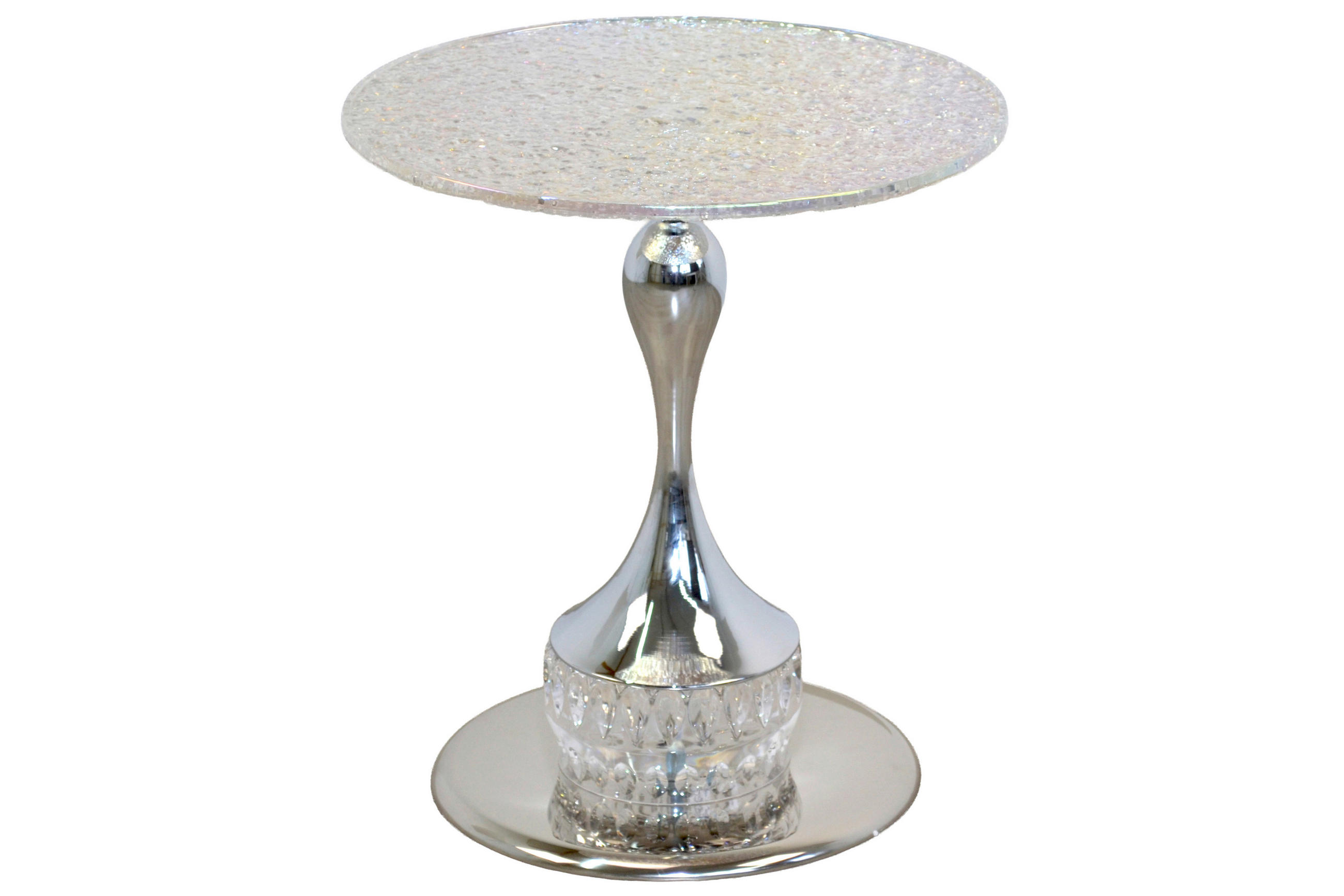 BEISTELLTISCH 45/45/51 cm Chromfarben rund  - Chromfarben, Design, Glas/Metall (45/45/51cm) - MID.YOU