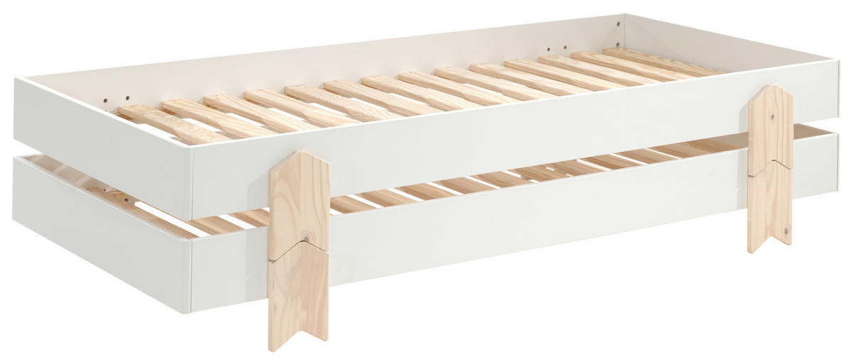 STOHOVATEĽNÁ POSTEĽ, 90/200 cm biela - biela/farba borovice, Modern, drevo/kompozitné drevo (90/200cm) - MID.YOU