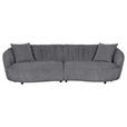 MEGASOFA  in Flachgewebe Dunkelgrau  - Dunkelgrau/Schwarz, Design, Kunststoff/Textil (260/76/115cm) - Landscape