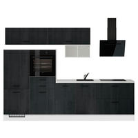 KÜCHENLEERBLOCK IP 1200 300 cm  in Schwarz, Eiche dunkel  - Eiche dunkel/Schwarz, Design, Holzwerkstoff/Metall (300cm) - Impuls
