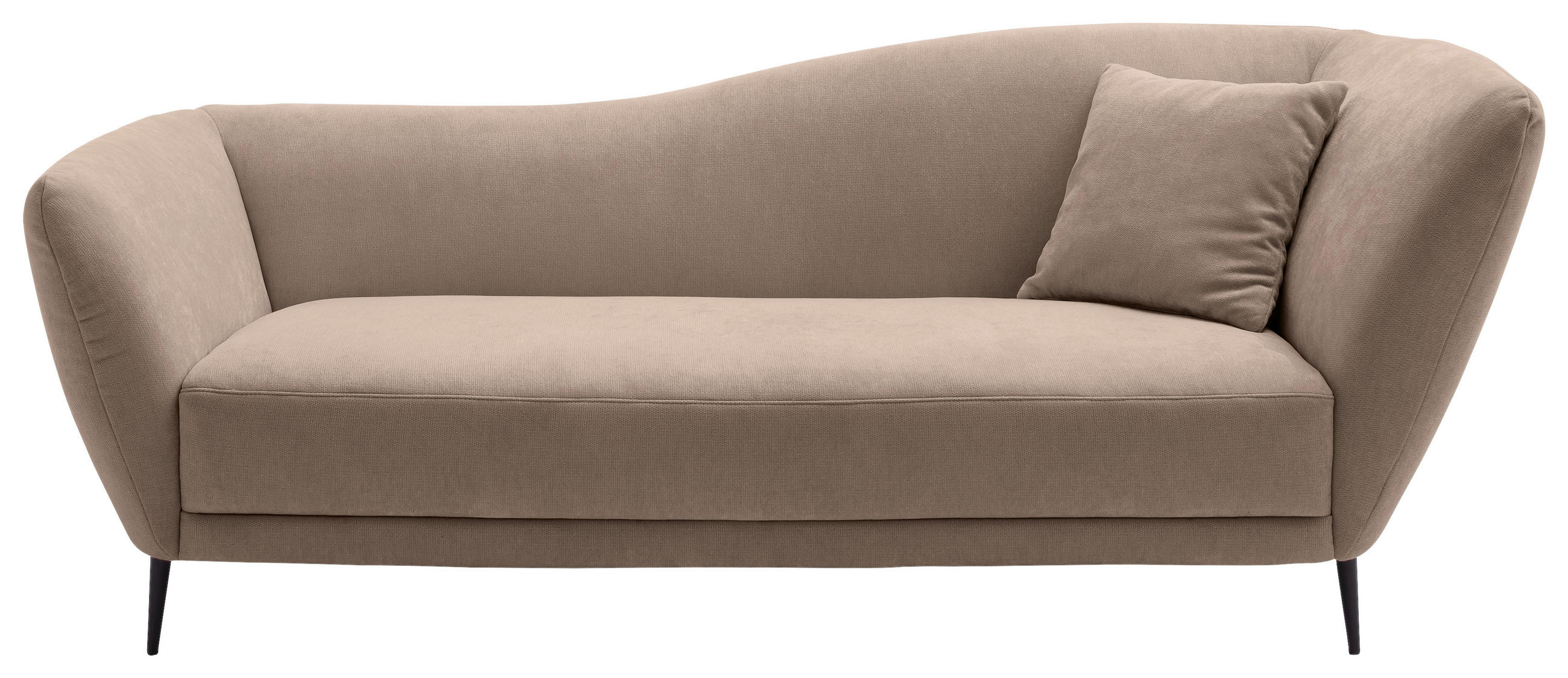 RÉCAMIERE Taupe Chenille Zierkissen, Rücken echt  - Taupe/Schwarz, KONVENTIONELL, Textil/Metall (224/70/97cm) - Hom`in