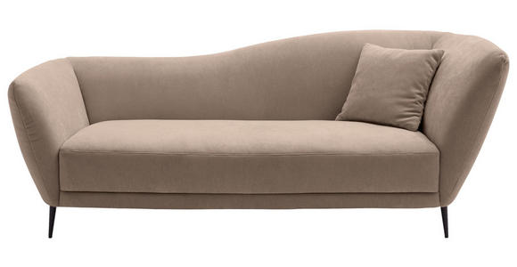 RÉCAMIERE Taupe Chenille Zierkissen, Rücken echt  - Taupe/Schwarz, KONVENTIONELL, Textil/Metall (224/70/97cm) - Hom`in