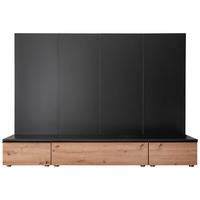 WOHNWAND  in Anthrazit, Eiche Artisan 200/148/45 cm  - Anthrazit/Schwarz, Design, Holzwerkstoff/Metall (200/148/45cm) - Moderano