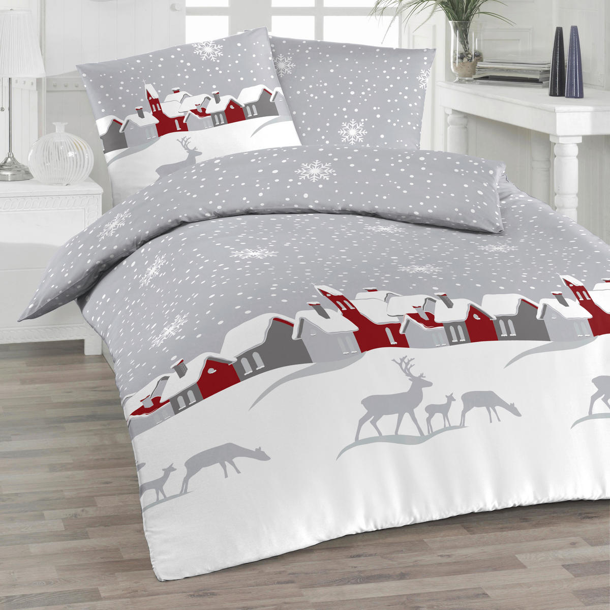 BETTWÄSCHE Flanell 155/220 cm  - Grau, Design, Textil (155/220cm) - Florella