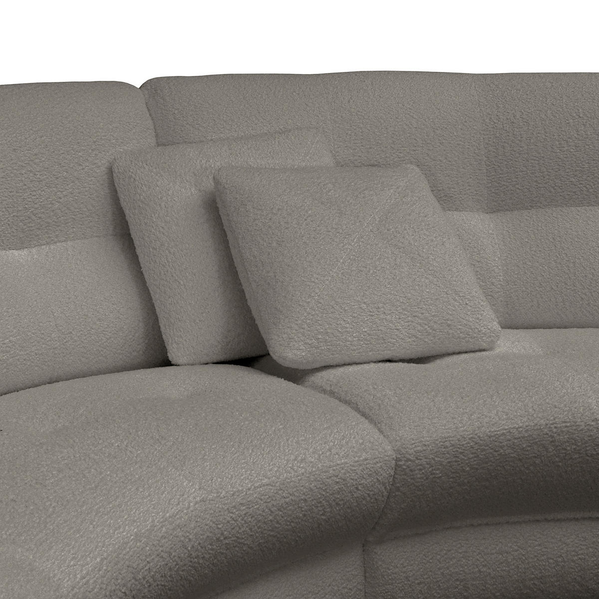 ECKSOFA in Bouclé Dunkelgrau  - Weiss/Dunkelgrau, Design, Kunststoff/Textil (300/113cm) - Livetastic