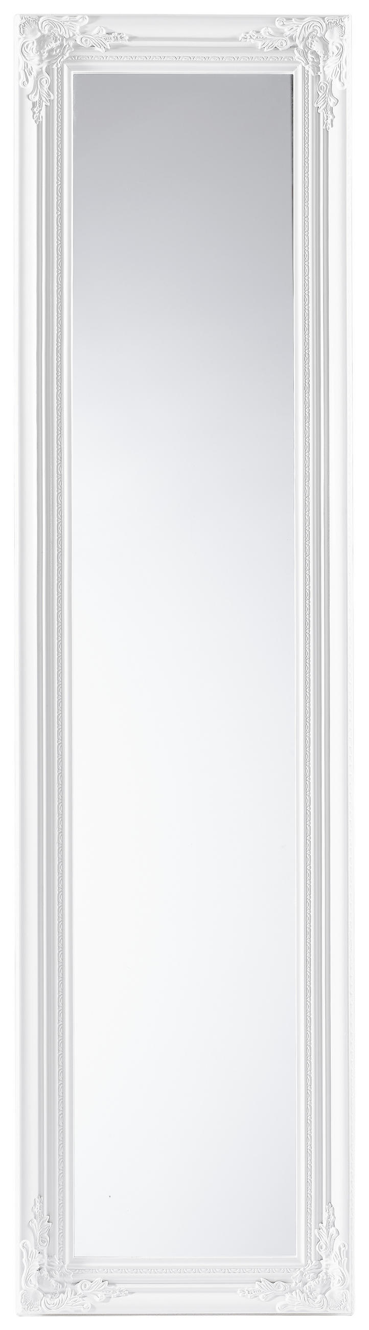 PODNO OGLEDALO  44/168/5 cm  - bela visoki sjaj/bela, Lajfstajl, staklo/drvo (44/168/5cm) - Carryhome
