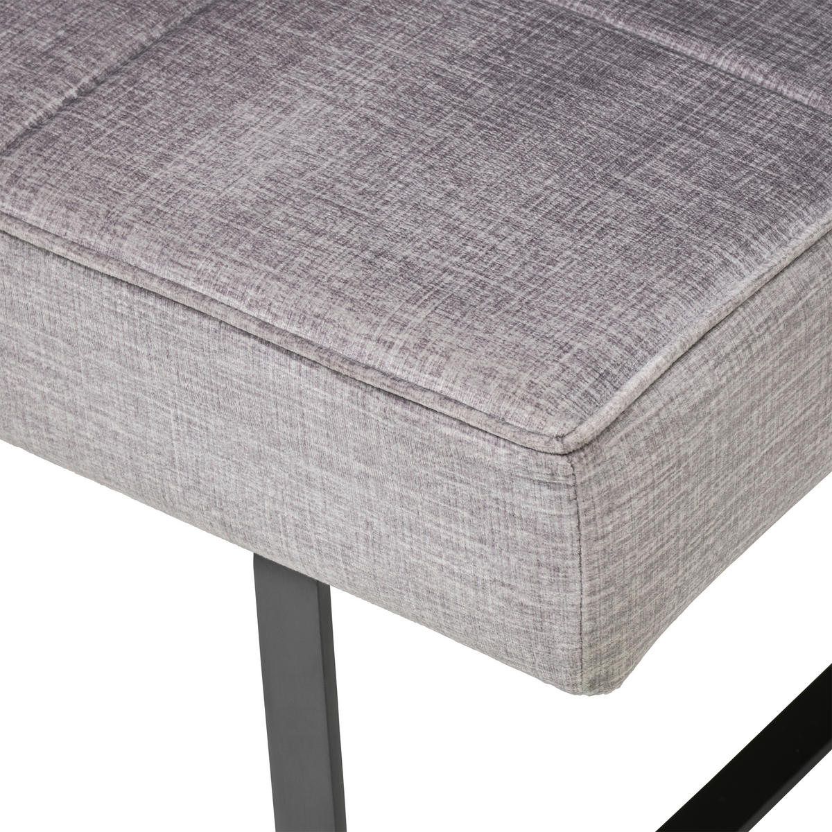 SITZBANK 140/49/47 cm Samt Dunkelgrau  - Dunkelgrau/Schwarz, KONVENTIONELL, Textil/Metall (140/49/47cm) - MID.YOU