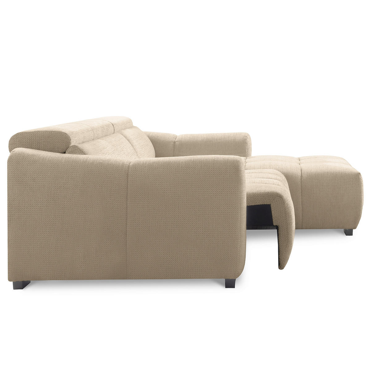 ECKSOFA  Webstoff Beige  - Beige/Schwarz, Design, Kunststoff/Textil (274/177cm) - Livetastic