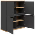 HIGHBOARD 100/121/42 cm  - Schwarz/Graphitfarben, MODERN, Holzwerkstoff (100/121/42cm) - Xora