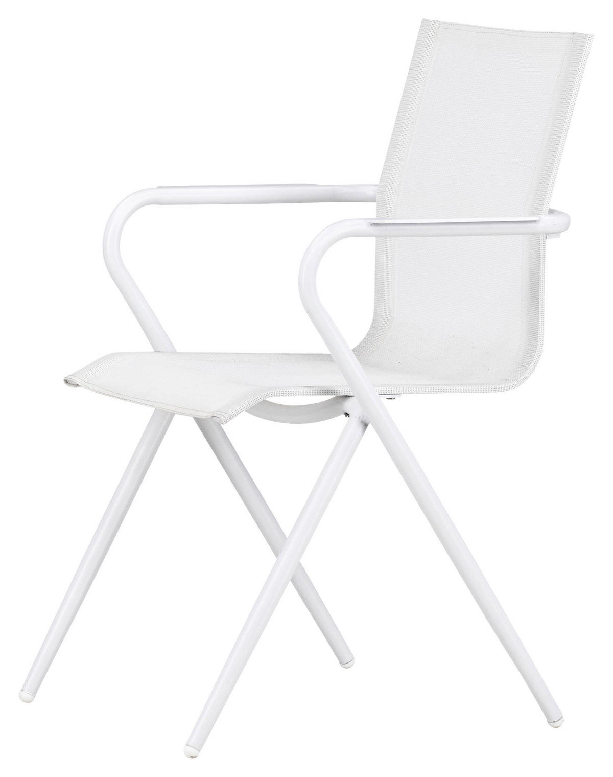 Stapelsessel 2er-Set - Weiß, KONVENTIONELL, Metall (58/86/63cm) - Gardenson