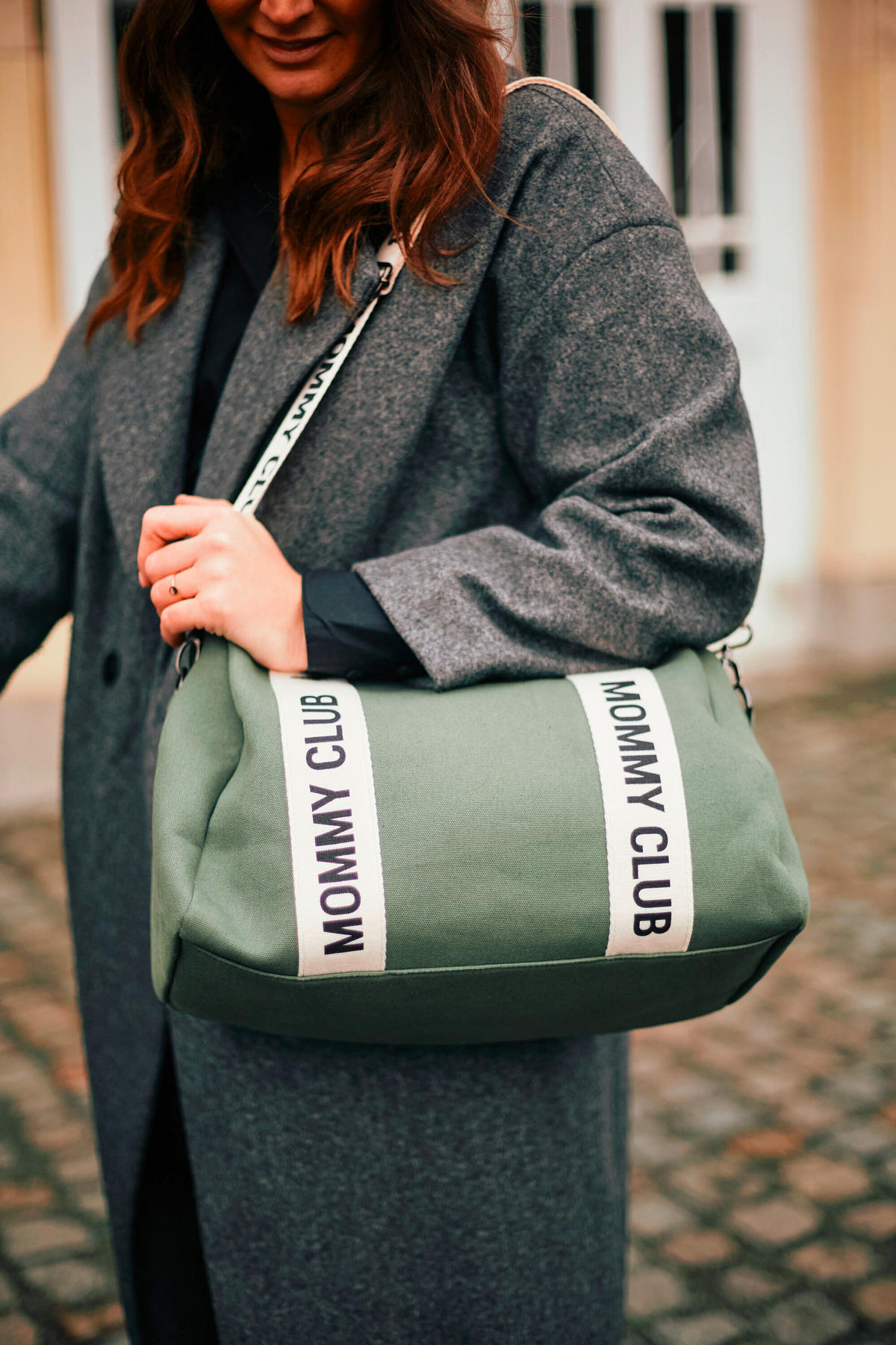 WICKELTASCHE Mommy Club Signatur Grün Canvas  - Weiß/Grau, KONVENTIONELL, Kunststoff/Textil (38/21/27cm) - Childhome