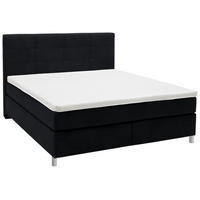 BOXSPRINGBETT 160/200 cm  in Schwarz  - Chromfarben/Schwarz, Konventionell, Kunststoff/Textil (160/200cm) - Voleo