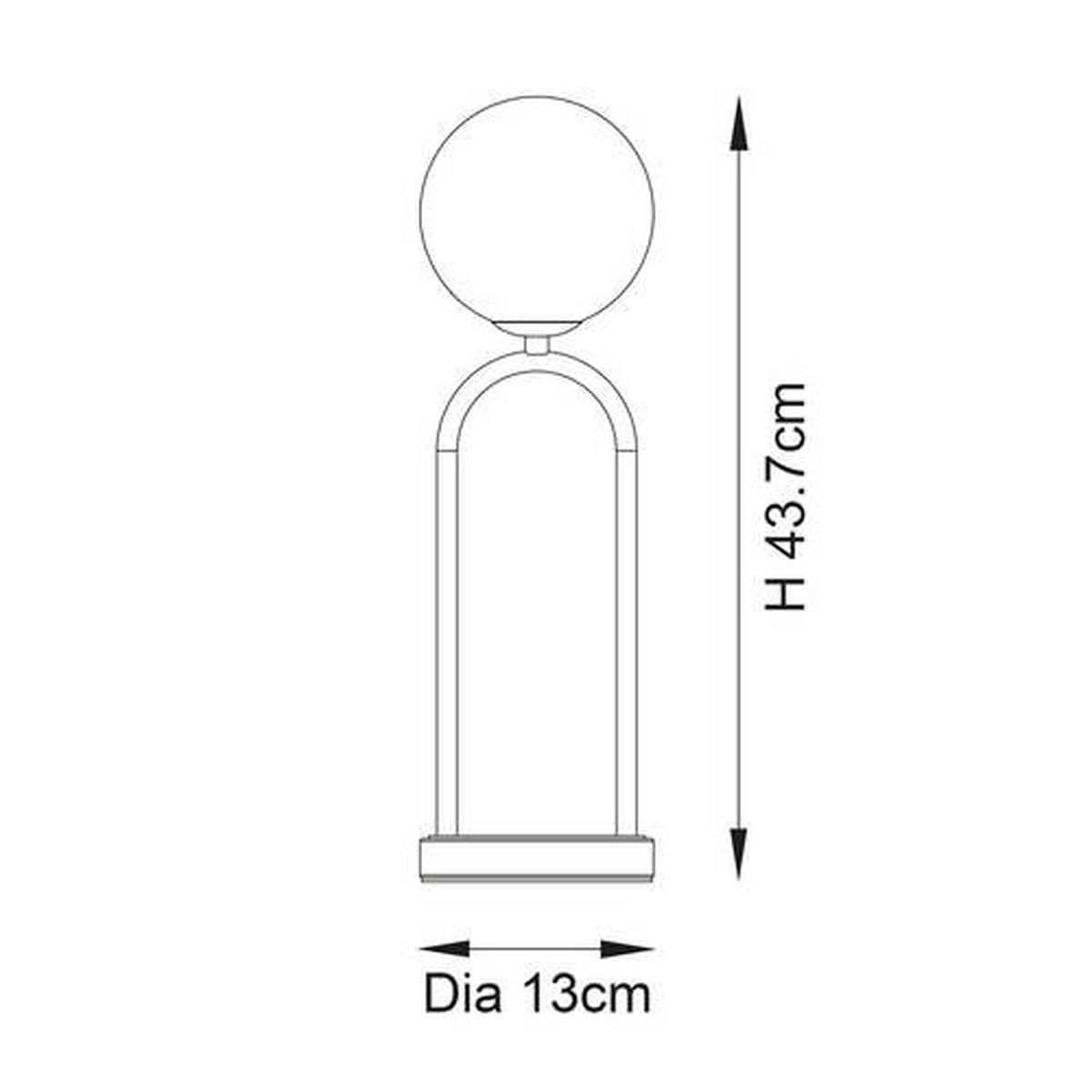 TISCHLEUCHTE 13/43.7 cm   - Opal/Schwarz, Basics, Glas/Metall (13/43.7cm) - ENDON
