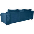 ECKSOFA  in Cord Blau  - Blau/Schwarz, KONVENTIONELL, Textil/Metall (258/168cm) - Carryhome