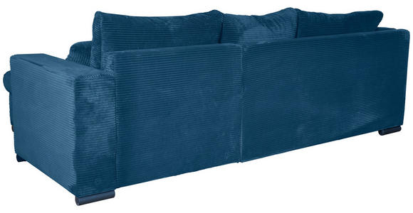 ECKSOFA  in Cord Blau  - Blau/Schwarz, KONVENTIONELL, Textil/Metall (258/168cm) - Carryhome
