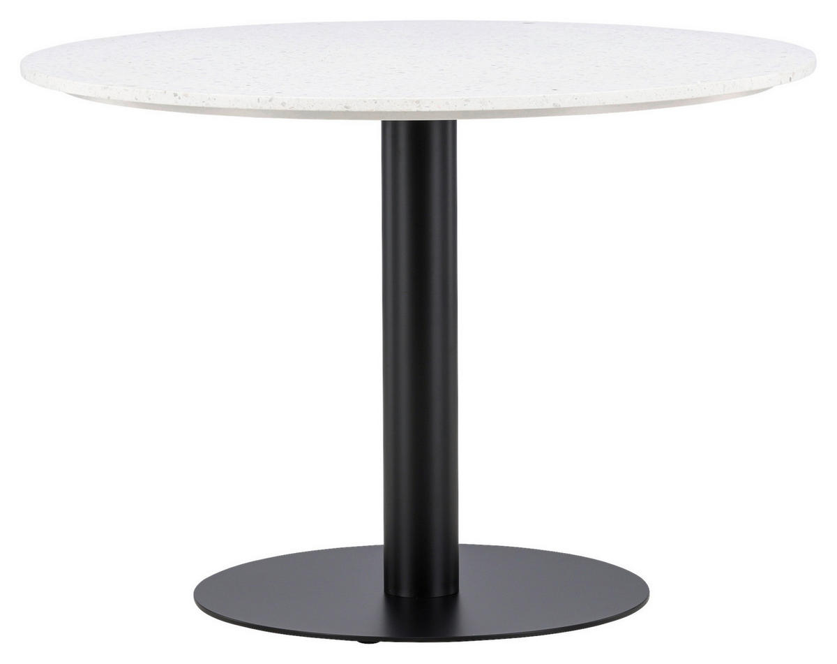 ESSTISCH in Metall, Stein 106/106/75 cm  - Schwarz/Weiß, Design, Stein/Metall (106/106/75cm) - Livetastic