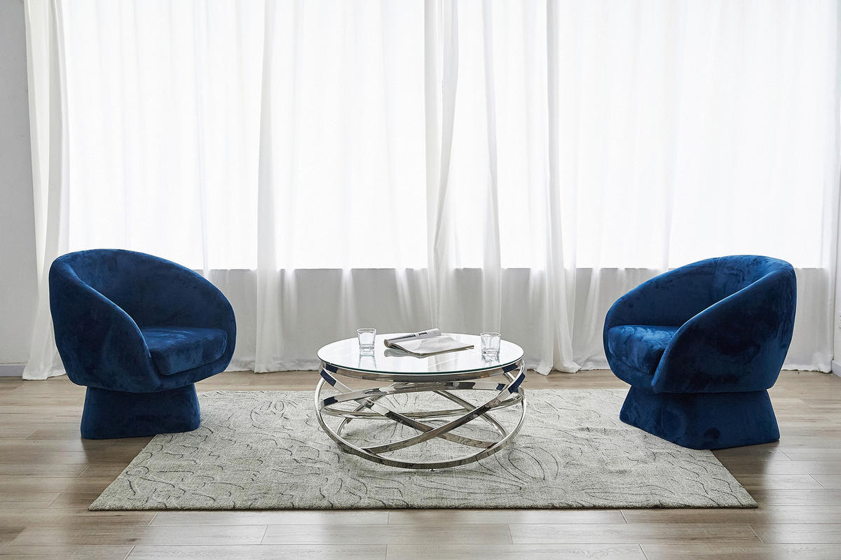 COUCHTISCH in Metall, Glas 80/80/42 cm  - Klar/Silberfarben, Design, Glas/Metall (80/80/42cm) - Livetastic