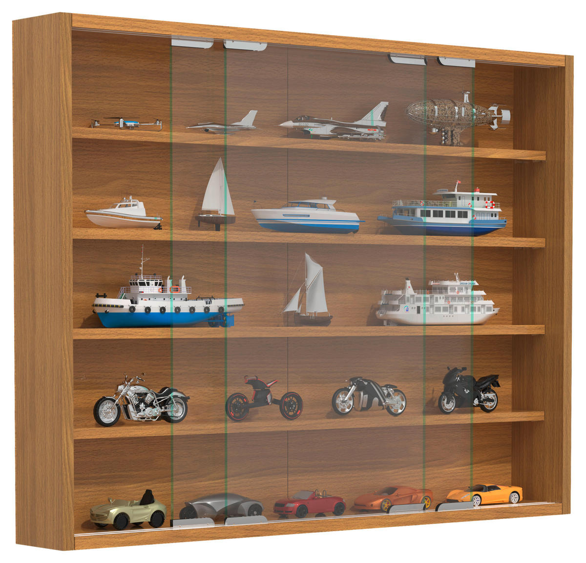 HÄNGEVITRINE in Buchefarben  - Silberfarben/Buchefarben, Modern, Glas/Holzwerkstoff (77/60/10cm) - MID.YOU