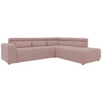 ECKSOFA Rosa Mikrofaser  - Schwarz/Rosa, Design, Kunststoff/Textil (275/228cm) - MID.YOU