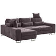 ECKSOFA in Flachgewebe Taupe  - Taupe, Design, Textil/Metall (188/260cm) - Hom`in