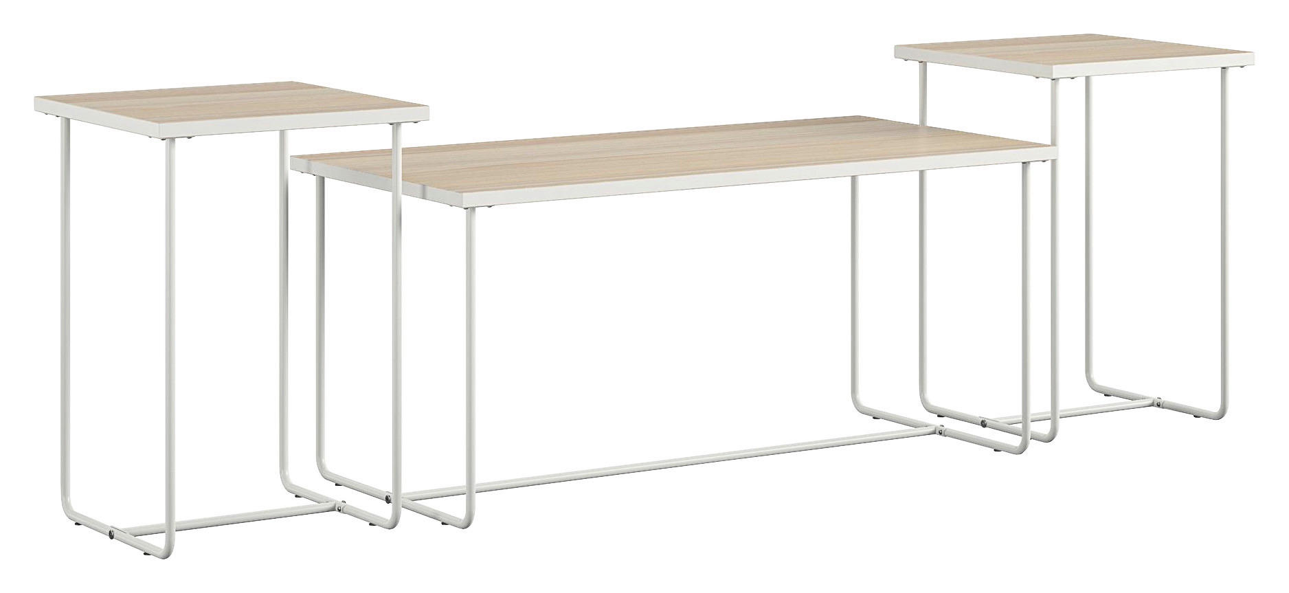 COUCHTISCH in Metall, Holzwerkstoff 99/57/49 cm  - Naturfarben/Weiß, Design, Holzwerkstoff/Metall (99/57/49cm) - MID.YOU