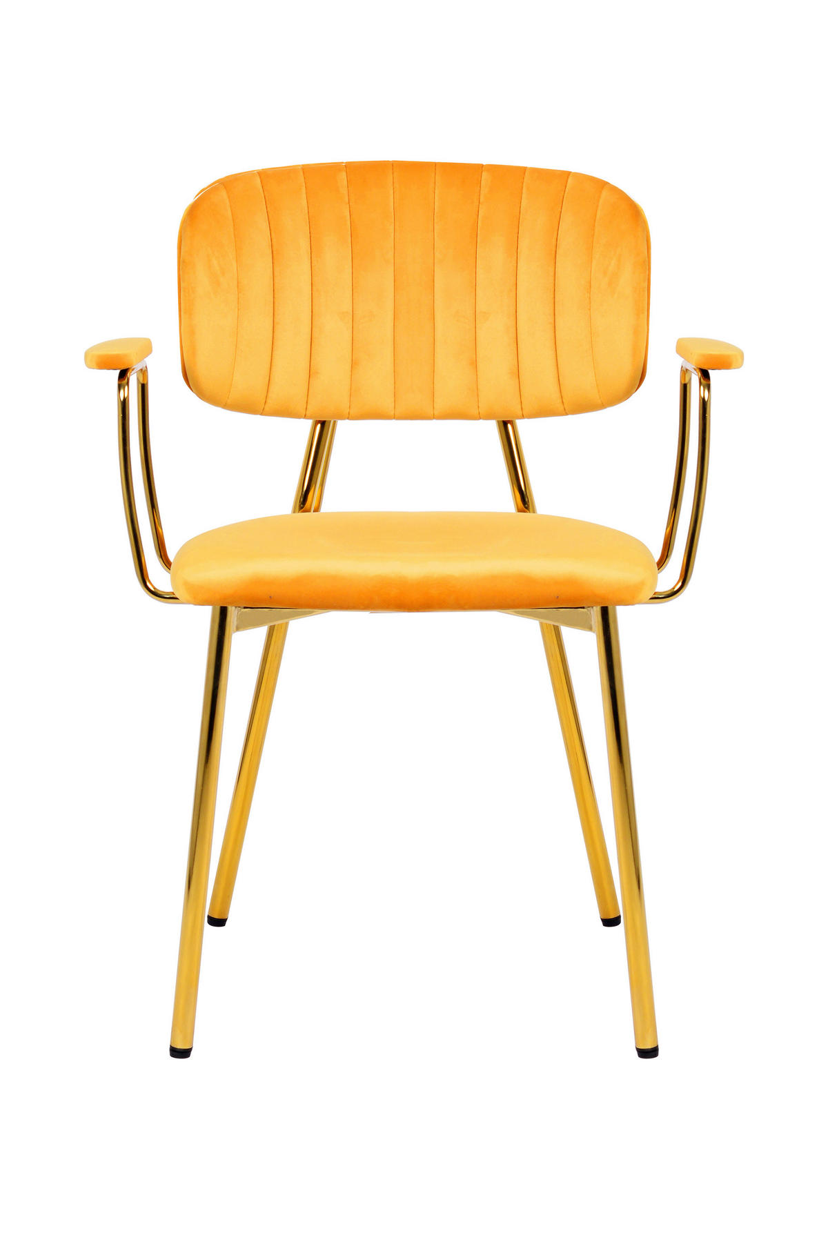 SADA STOLIČIEK S PODRÚČKAMI 2 kus - oranžová/zlatá, Modern, kov/textil (63/80/51cm) - MID.YOU