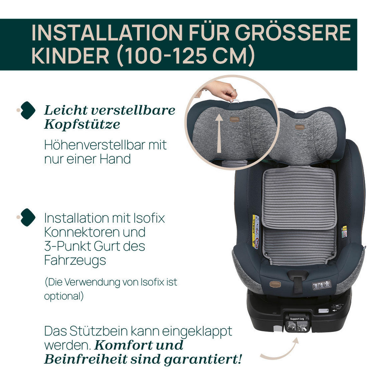 KINDERAUTOSITZ SEAT3FIT AIR   - Graphitfarben, Basics (49/44/61cm) - Chicco