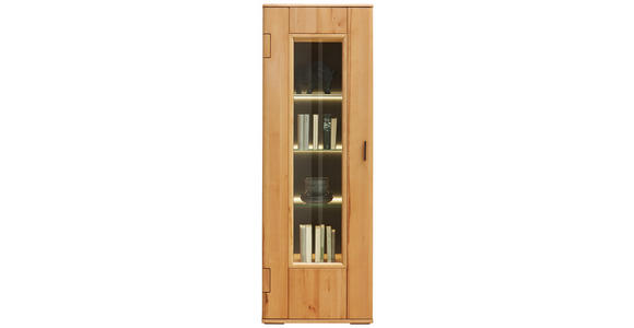 VITRINE in furniert, massiv Wildkernbuche Buchefarben - Buchefarben, KONVENTIONELL, Glas/Holz (67/198/43cm) - Cantus