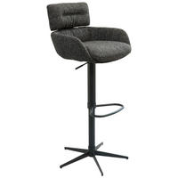 BARHOCKER Webstoff Schwarz, Dunkelgrau Eisen Sitzfläche 360° drehbar  - Dunkelgrau/Schwarz, Design, Textil/Metall (54/105/53cm) - Dieter Knoll