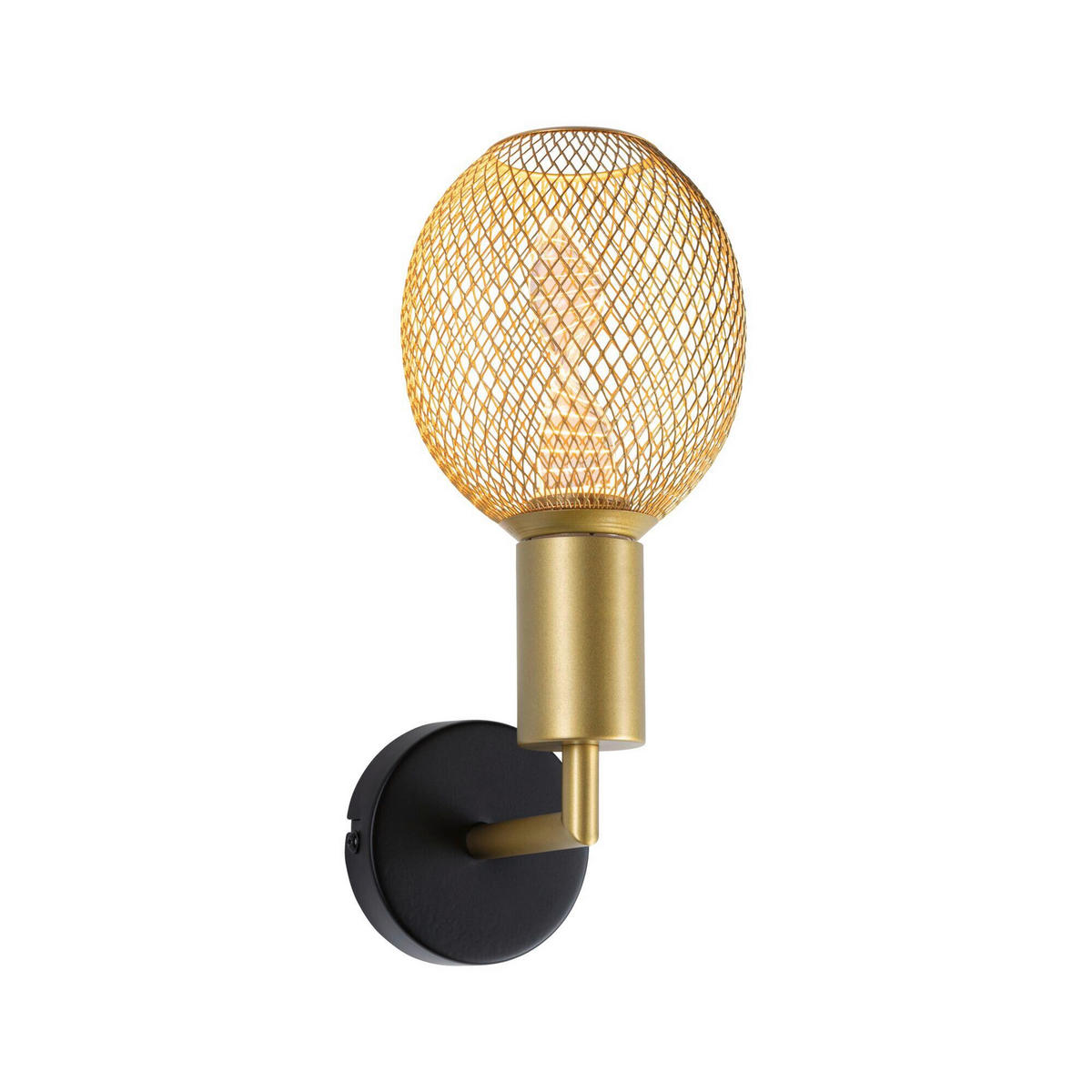 WANDLEUCHTE Ravi   - Goldfarben/Schwarz, Basics, Metall (8,0/12,5/11,8cm) - Paulmann
